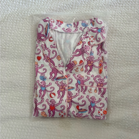 Roberta Roller Rabbit Dupe - Playful Monkey Popular Pajama Set Preppy Size M - Picture 1 of 2